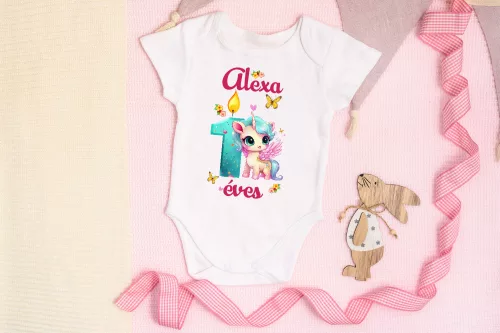 Unicornisos 1 éves lettem baba body