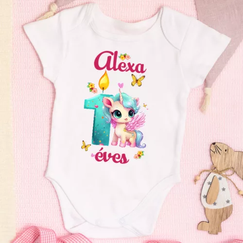 Unicornisos 1 éves lettem baba body
