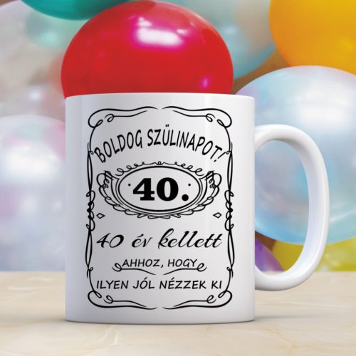 Boldog szülinapot bögre – Egyedi születésnapi ajándék kor megadásával