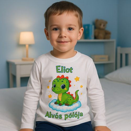 Alvós hosszú ujjú gyerek póló névvel – sokféle cuki állatkás mintával