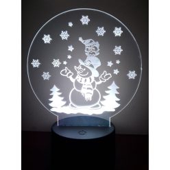 Hóemberes hógömb 3D hatású led lámpa