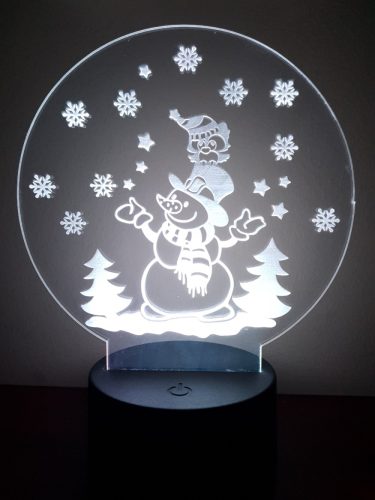 Hóemberes hógömb 3D hatású led lámpa