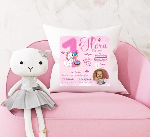Cicás szülinapi egyedi párna saját képpel