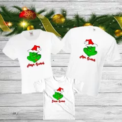   Grinch családi póló szett – Anya, Apa és Baba karácsonyi póló