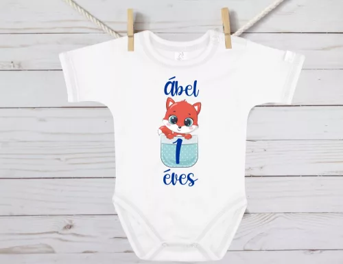 1 éves rókás születésnapi baba body