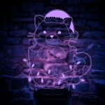 Karácsonyi cica 3D hatású Led lámpa