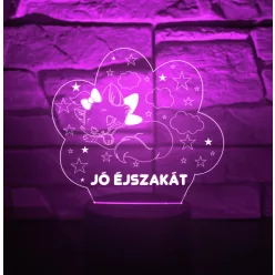 Cicás 7 színű 3D LED lámpa