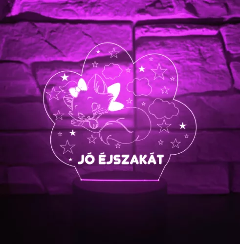 Cicás 7 színű 3D LED lámpa