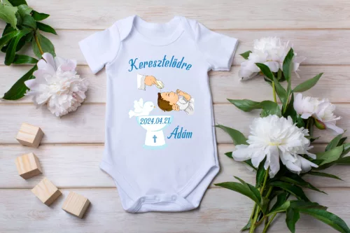 Keresztelődre fiús baba body