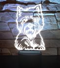 Westie 7 színű 3D LED lámpa