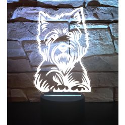 Westie 7 színű 3D LED lámpa