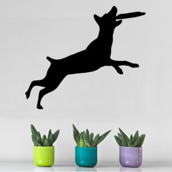 Kutyus játékkal falmatrica