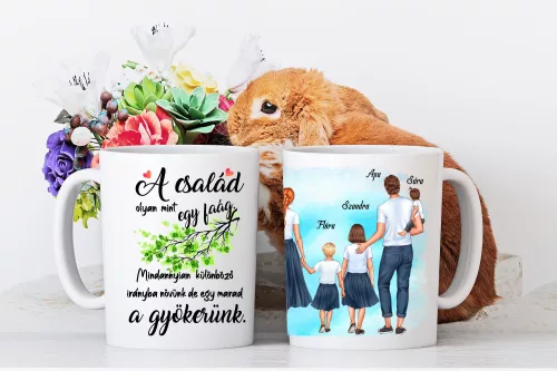 Egyedi családi bögre Kislány-Lány-Babalány