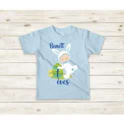   Nyuszis születésnapi baba póló – Egyedi kisfiú póló szülinapra