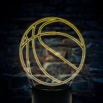 Kosárlabda 3D hatású Led lámpa Kontúrgravírozott
