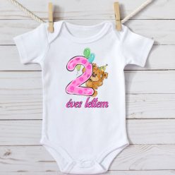   Macis két éves szülinapi lányos születésnapi body (3.változat)
