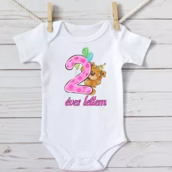   Macis két éves szülinapi lányos születésnapi body (3.változat)