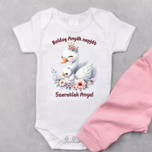 Boldog Anyák napját Hattyús baba body