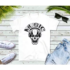 Music koponyás férfi póló