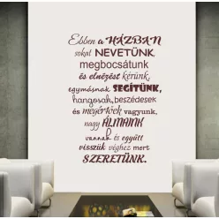   Ebben a házban sokat nevetünk – idézet falmatrica (3. változat)