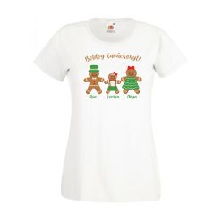 Boldog karácsonyt mézeskalács figurákkal női póló