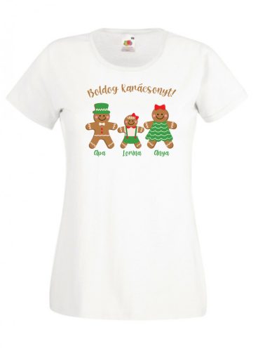 Boldog karácsonyt mézeskalács figurákkal női póló