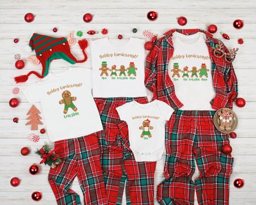 Boldog karácsonyt mézeskalács figurákkal női póló