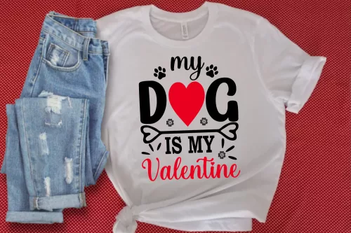 My dog is my valentine női póló