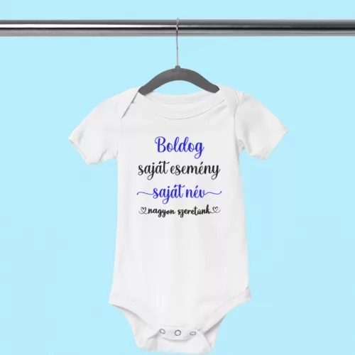 Saját személyre szabható eseménnyel és névvel baba body