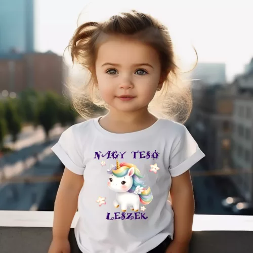Unicornisos “Nagy Tesó Leszek” Baba Póló – Stílusos Testvér Bejelentés