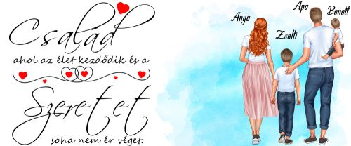 Család ahol az élet kezdődik bögre Kisfiú-Babafiú