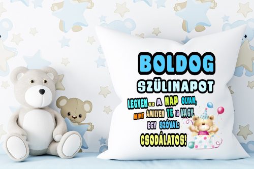 Boldog születésnapot fiús párna