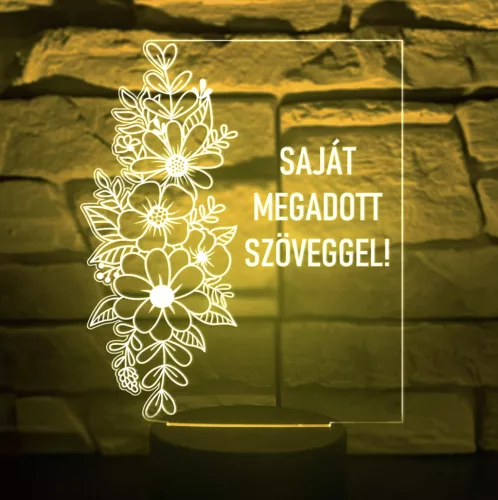 Egyedi szöveges 3D hatású LED asztali lámpa – Személyre szabható ajándék minden alkalomra