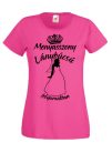 Lánybúcsú folyamatban "Menyasszony" női póló (8.változat)