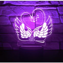 Hattyús 7 színű 3D LED lámpa