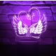 Hattyús 7 színű 3D LED lámpa