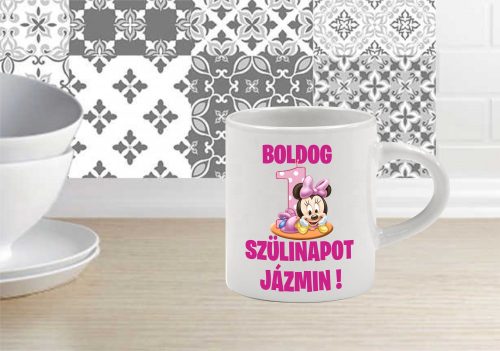 Boldog Szülinapot lányos egyedi mini bögre