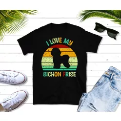I Love my Bichon Friese férfi póló