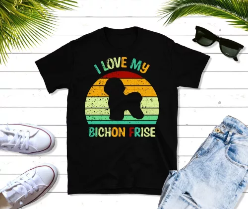 I Love my Bichon Friese férfi póló