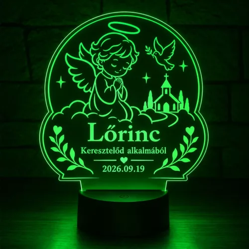 Keresztelőre 3D lámpa