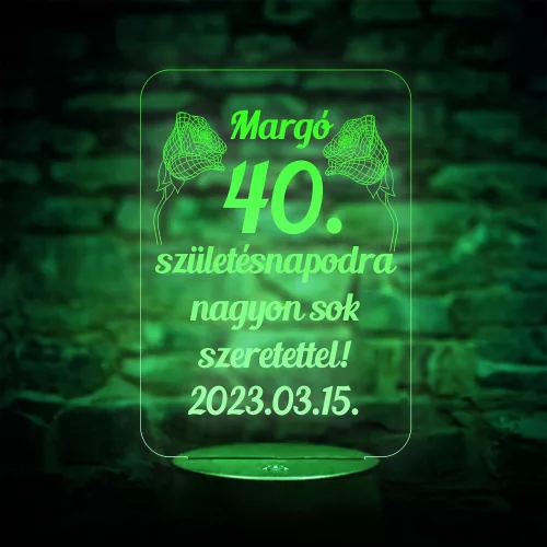 Születésnapi 3D hatású led lámpa (1.verzió)