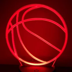 Kosárlabda 3D hatású Led lámpa Telibe gravírozott