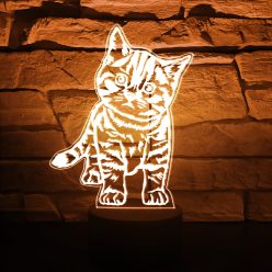 Cicás 7 színű 3D LED lámpa