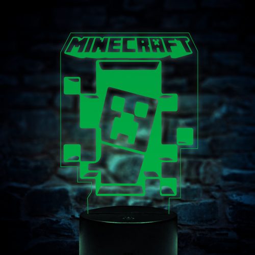 Minecraft 7 színű 3D LED lámpa