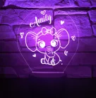 Elefántos 7 színű 3D LED lámpa
