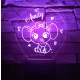 Elefántos 7 színű 3D LED lámpa