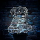 Kutyás 7 színű 3D LED lámpa