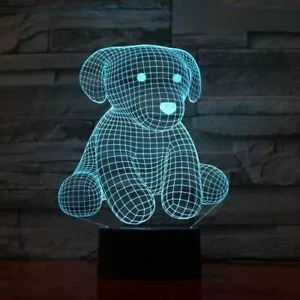 Kutyás 7 színű 3D LED lámpa