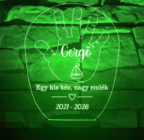 Kéznyomos 3D LED Lámpa Ovis Jellel – Egyedi Ballagási Ajándék
