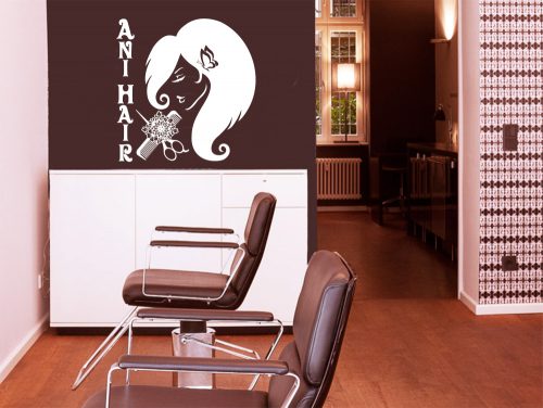 3. Fodrász szalon falmatrica névvel